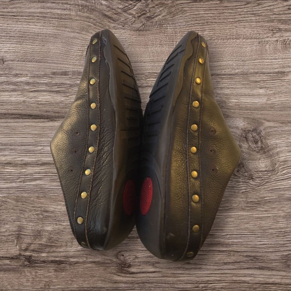 Womens Fitflop Brown Leather Slip on Mules Size 7 - Picture 2 of 5